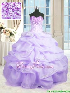 Great Lavender Quinceanera Gown Military Ball and Sweet 16 and Quinceanera and For withBeading and Ruffles Sweetheart Sleeveless Lace Up