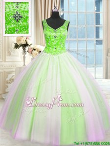 Charming Sleeveless Beading and Sequins Lace Up Quinceanera Gowns