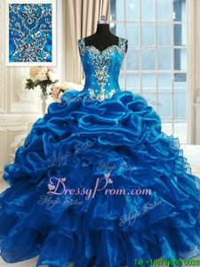 Sleeveless Lace Up Floor Length Beading and Ruffles Vestidos de Quinceanera