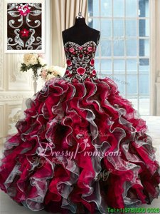 Custom Designed Floor Length Multi-color Quinceanera Dress Sweetheart Sleeveless Lace Up