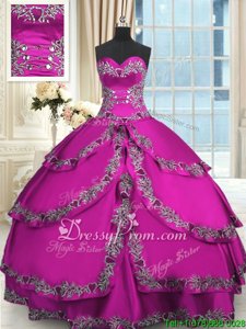 Classical Floor Length Ball Gowns Sleeveless Fuchsia Ball Gown Prom Dress Lace Up