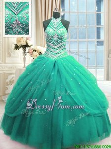 Comfortable Sleeveless Beading Lace Up Quinceanera Dress