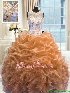 Low Price Multi-color Zipper Sweet 16 Quinceanera Dress Beading and Ruffles Sleeveless Floor Length