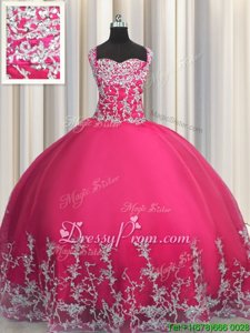 New Style Sleeveless Beading and Appliques Lace Up 15th Birthday Dress