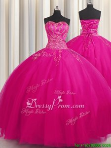 Comfortable Sleeveless Lace Up Floor Length Beading Sweet 16 Dress