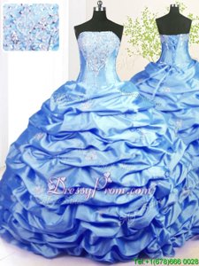 Sleeveless Sweep Train Lace Up With Train Beading and Pick Ups Sweet 16 Quinceanera Dress