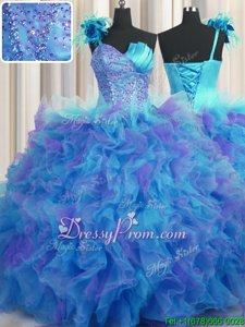 Fantastic Floor Length Ball Gowns Sleeveless Multi-color Ball Gown Prom Dress Lace Up