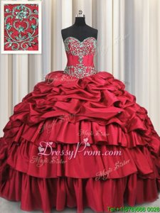 Extravagant Black Sweetheart Neckline Beading and Embroidery and Ruffled Layers and Pick Ups Vestidos de Quinceanera Sleeveless Lace Up