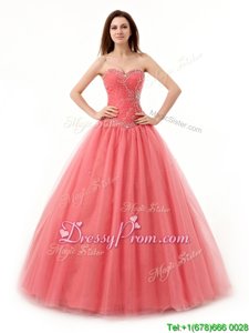 Popular Sleeveless Beading and Ruching Lace Up Quinceanera Dresses