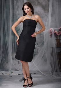 Santa Monica CA Simple Black Column Quinceanera Dama Dress 2014