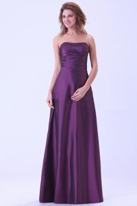 Santa Ana CA Ruched Taffeta Quinceanera Dama Dress in Dark Purple