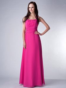 Custom Made Ruching Sweet 15 Dresses Spaghetti Straps in Hot Pink