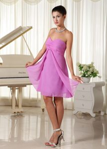 Classy Sweetheart Chiffon Quinces Dresses Knee-length in Lavender