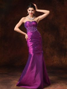 Elegant Purple Mermaid Beaded Prom Dress in Northamptonshire