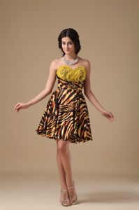 Popular Multi-Color Sweetheart Zebra Print Short Dress for Prom