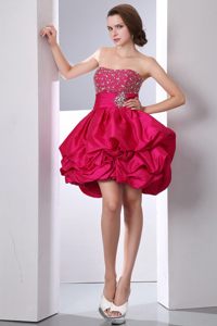 Beading and Pick ups Accent Prom Evening Dresses in Hot Pink