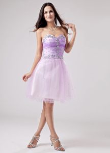 Beaded Bust Sweetheart Mini-length Lavender Prom Cocktail Dress In 2013