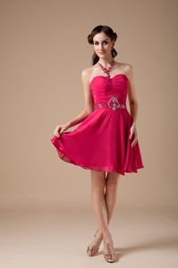 Custom Made Sweetheart Beaded Red Prom Dress for Summer