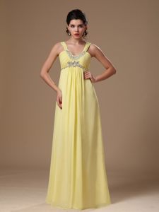 Ruched and Beaded Debs Dress Chiffon Floor-length for Ponta Grossa