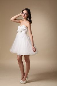 Angle White Organza Sweetheart Dress for JS Prom Hand Made Flowers
