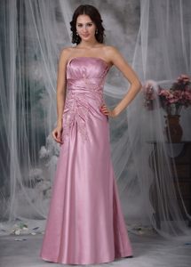 Lace-up Strapless Prom Evening Dresses Appliques Floor-length Taffeta