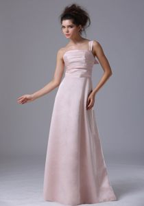 Breathtaking Ruched Prom Dresses Single Shoulder Floor-length Taffeta
