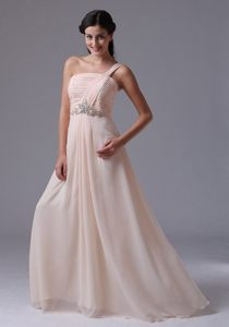 Recommended One Shoulder Prom Cocktail Dress Beading in Chiffon