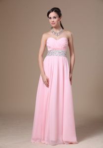 Perfect Sweetheart Prom Party Dresses Beaded Sash Chiffon for Bauru