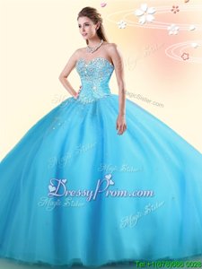 Sexy Sleeveless Lace Up Floor Length Beading Quinceanera Dresses