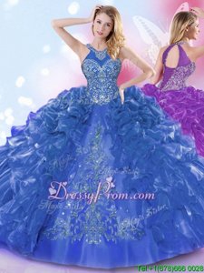 Flirting Sleeveless Appliques and Ruffled Layers Lace Up Sweet 16 Quinceanera Dress