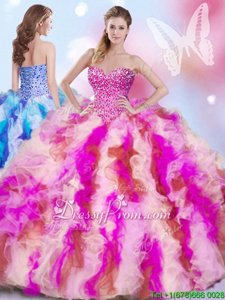 Hot Selling Ball Gowns Sweet 16 Quinceanera Dress Multi-color Sweetheart Organza Sleeveless Lace Up