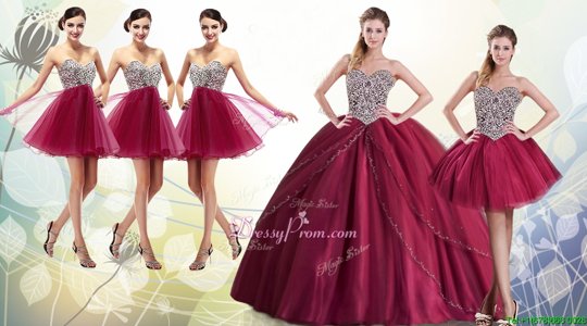 Comfortable With Train Burgundy Quinceanera Gown Sweetheart Sleeveless Brush Train Lace Up