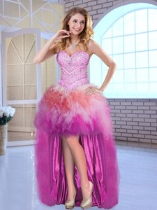 Multi-color Sweetheart Neckline Beading Homecoming Dress Sleeveless Lace Up