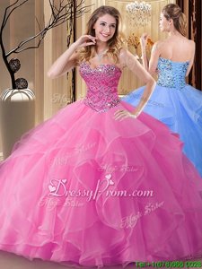 Fantastic Sleeveless Lace Up Floor Length Beading Sweet 16 Quinceanera Dress