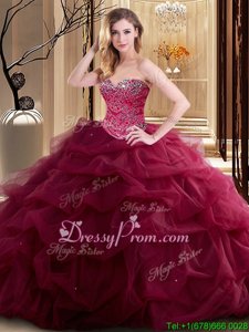 Wonderful Sweetheart Sleeveless Organza Quinceanera Gown Beading and Ruffles Lace Up