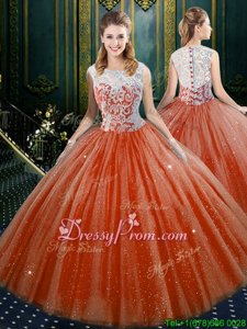 Glamorous Floor Length Clasp Handle Quinceanera Gown Wine Red and In forMilitary Ball and Sweet 16 and Quinceanera withBeading and Embroidery