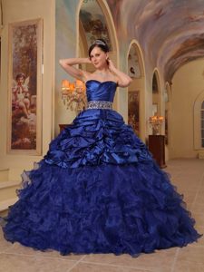 Beading and Ruffles Accent Sweet 15 Dresses in Royal Blue 2014