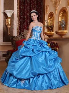 San Luis Obispo CA Appliqued Blue Quinceanera Gown Dress Pick ups