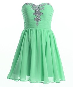 Luxurious Beading Prom Gown Apple Green Lace Up Sleeveless Mini Length