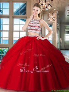 Custom Made Sleeveless Backless Floor Length Beading and Pick Ups Quinceanera Dresses