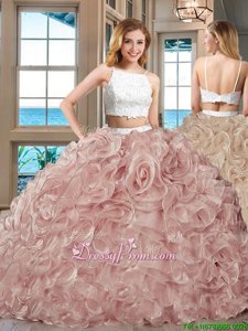 White Sleeveless Floor Length Beading and Ruffles Backless 15 Quinceanera Dress