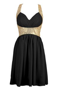 Black Prom Dresses Prom and For with Sequins V-neck Sleeveless Criss Cross