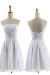 Fancy Sleeveless Zipper Knee Length Embroidery Prom Party Dress