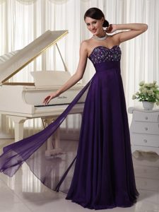 Chatsworth CA Beaded Sweetheart Prom Formal Dress in Dark Purple