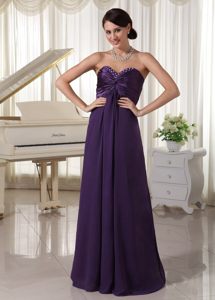 Simple Beaded Sweetheart Prom Cocktail Dress with Floor-length