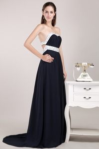 Sexy Strapless Beaded Black Prom Formal Dress with the Back out