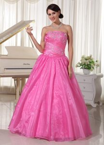 Trendy Beaded Prom Holiday Dresses Embroidery Rose Pink in Santos