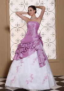 Fashionable Strapless Beaded Prom formal Dresses Hand Made Flowers