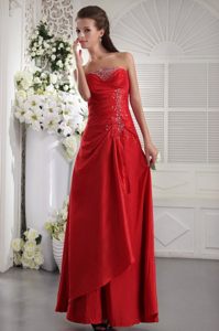Perfect Strapless Beaded Prom Homecoming Dress Lace up Back in Red