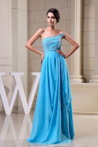 Noble Chiffon Beaded Bodice Prom Gowns Floor-length for Ananindeua